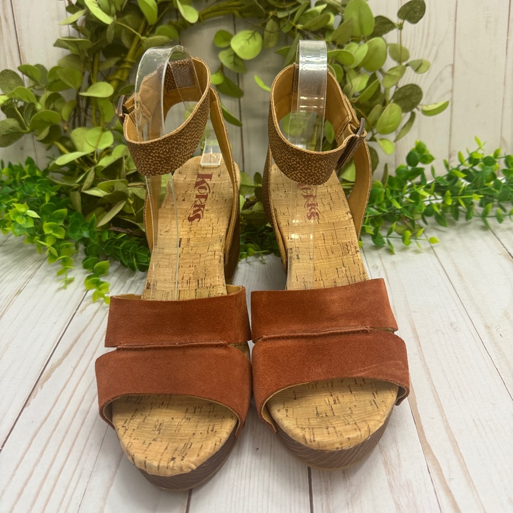 Korks Mia Platform Sandals In Rust Size 9 - image 2